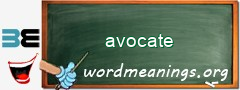 WordMeaning blackboard for avocate